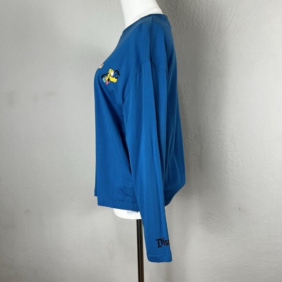 Disney Mickey Friends Blue Long Sleeve Shirt Size Large Minnie Horace Clarabelle - Picture 3 of 11